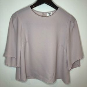 Wilfred bell-sleeve cropped blouse in pale lilac, extra small